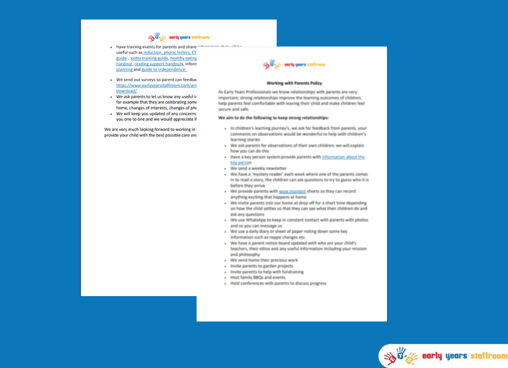 Working with Parents Policy