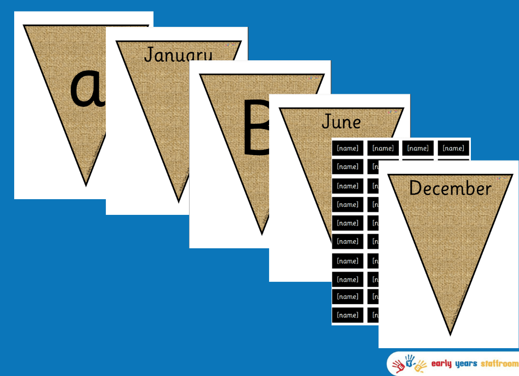 Birthday Bunting - Hessian Background