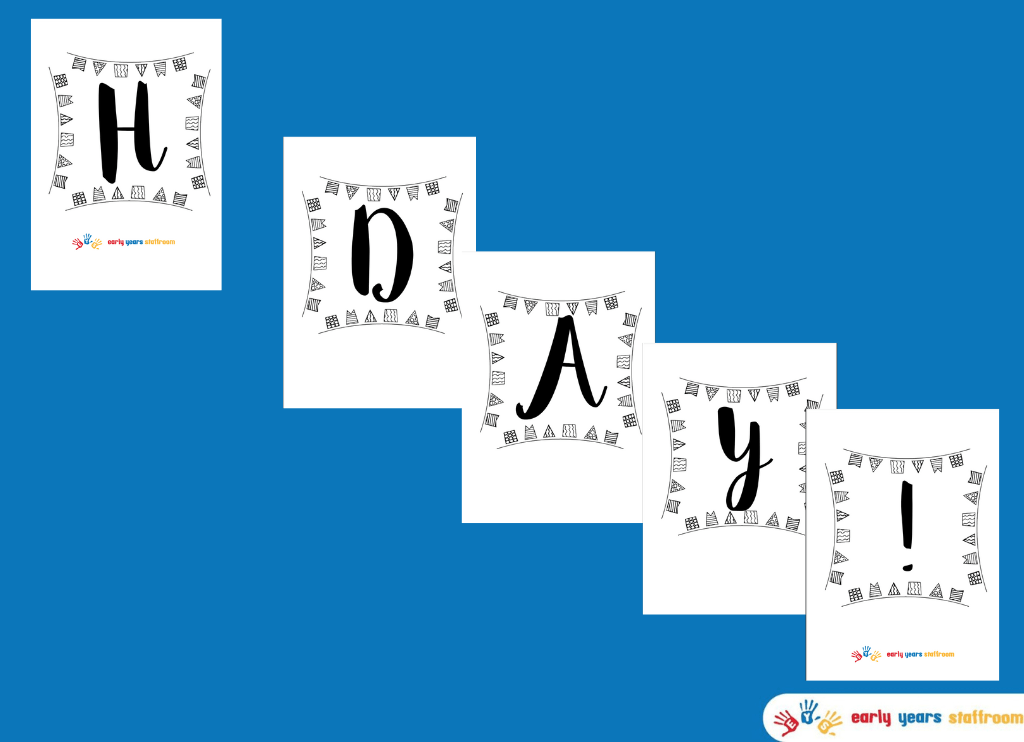 Happy Birthday Bunting Display Lettering
