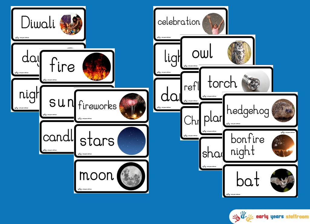 Light and Dark Word Cards - White Background