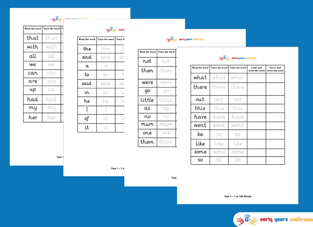Year 1 Tricky Word Handwriting Practice Home Learning