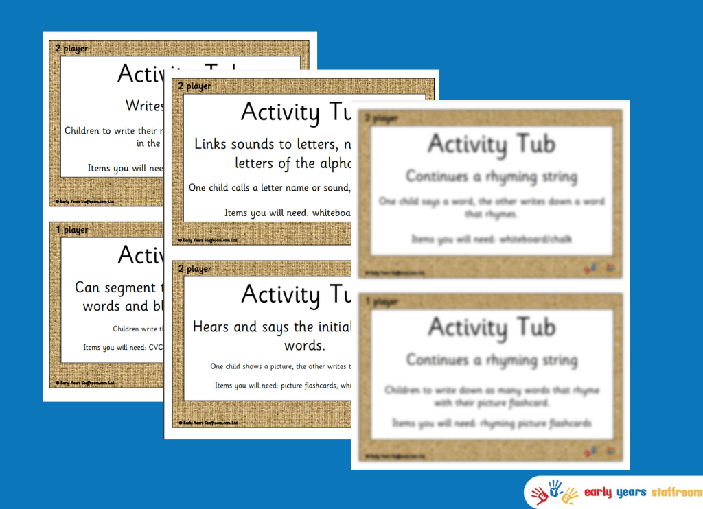 Morning Activity Tubs Work - Writing
