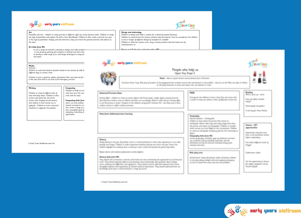 Upper KS2 Enhanced Planning Brainstorm for People who help us