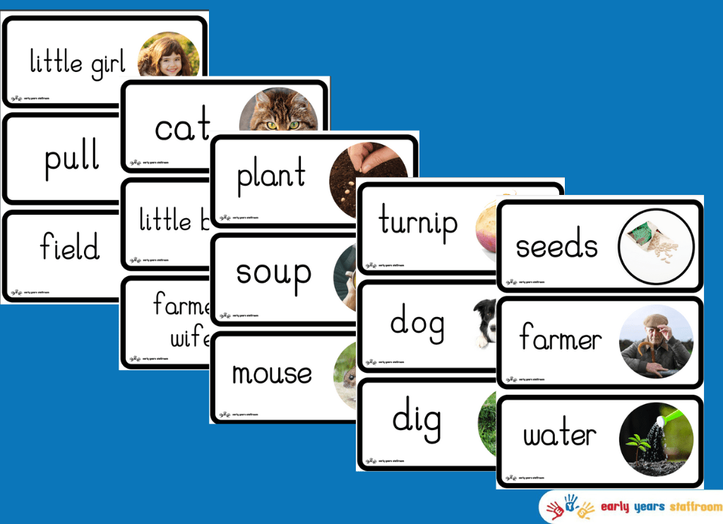 The Enormous Turnip Word Cards (White Background)