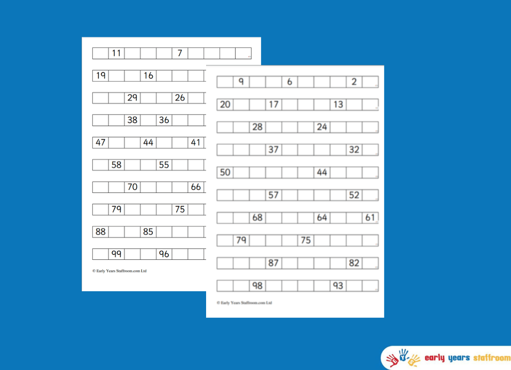 Missing Numbers 1-100 backwards