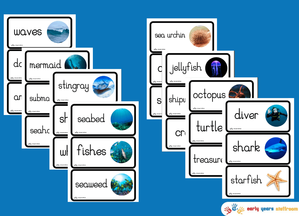 Under The Sea Word Cards (White Background)