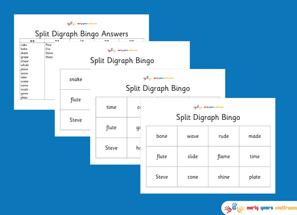 Phase 5 Phonics Split Digraph Bingo Game