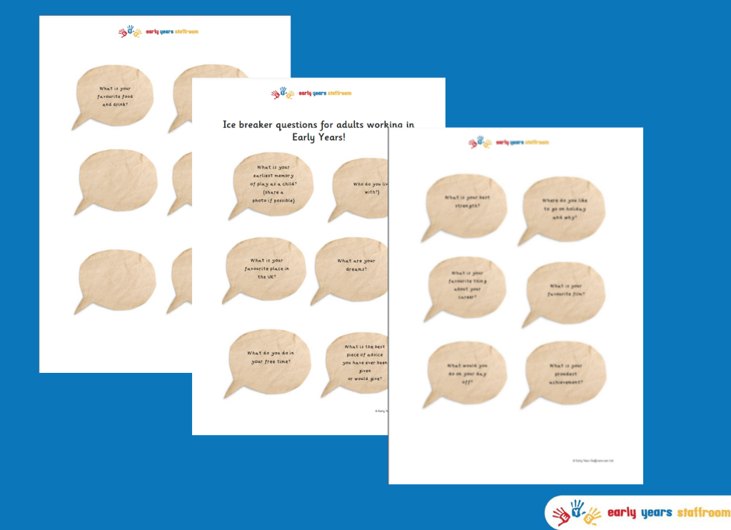 Ice Breaker Questions for Adults/Staff in Early Years