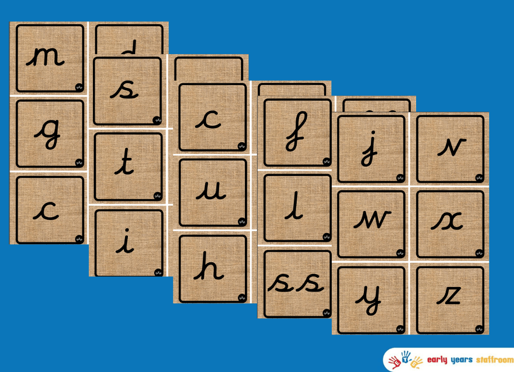 Hessian Phonics Sounds Flashcards Phases 2, 3 and 5 (Hessian Cursive)