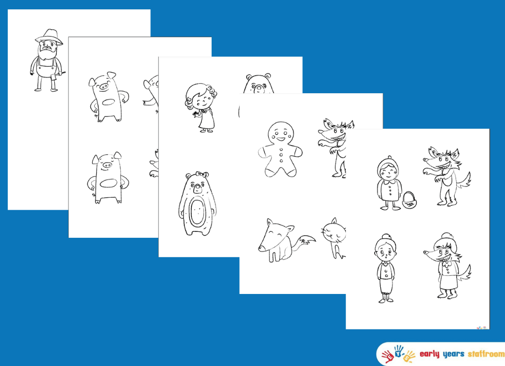 Characters from Fairy Tales Hand Drawn