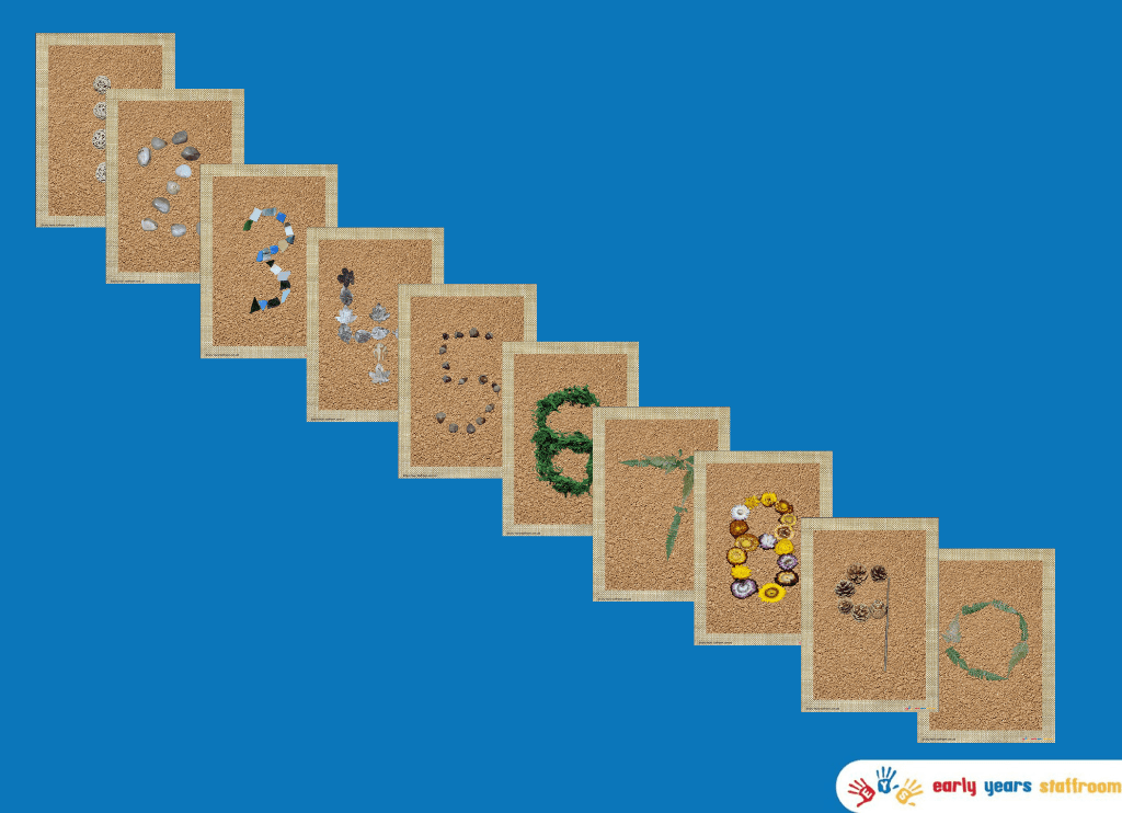 Nature Numbers with Natural Objects (Mud Background)