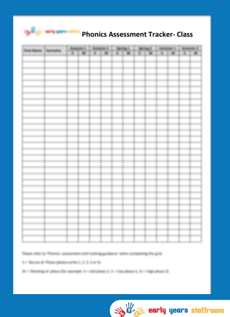 Phonics assessment Class Tracker