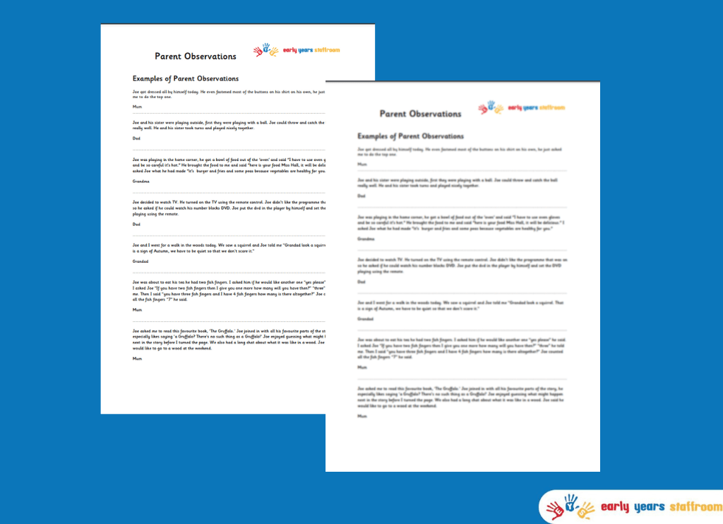 Parent Observations Handout