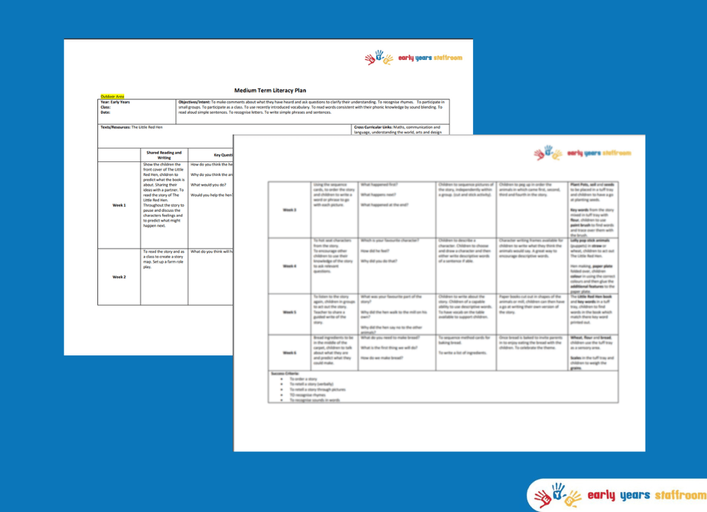 Little Red Hen Literacy Medium Term Plan