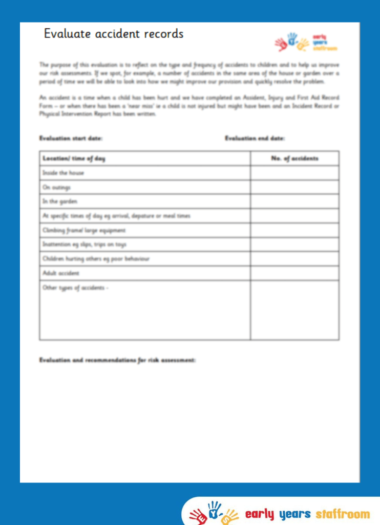 Evaluate Accident Records Childminder