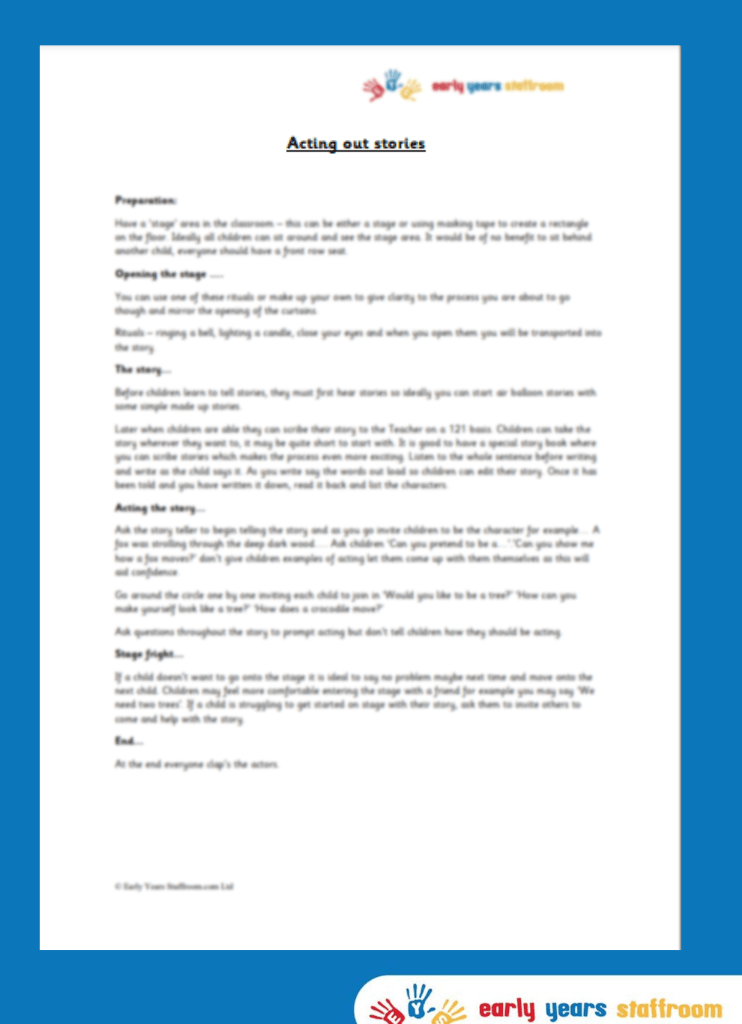 Acting Out Stories, Scribing and Story Planning - Helicopter Stories
