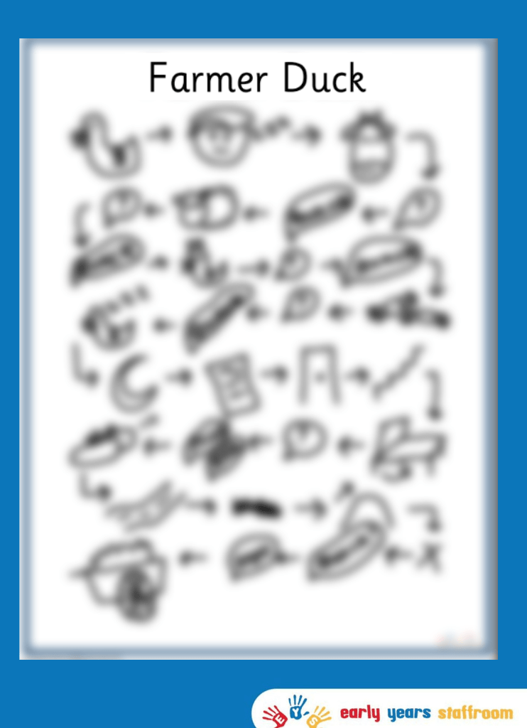 Farmer Duck Story Map Hand Drawn