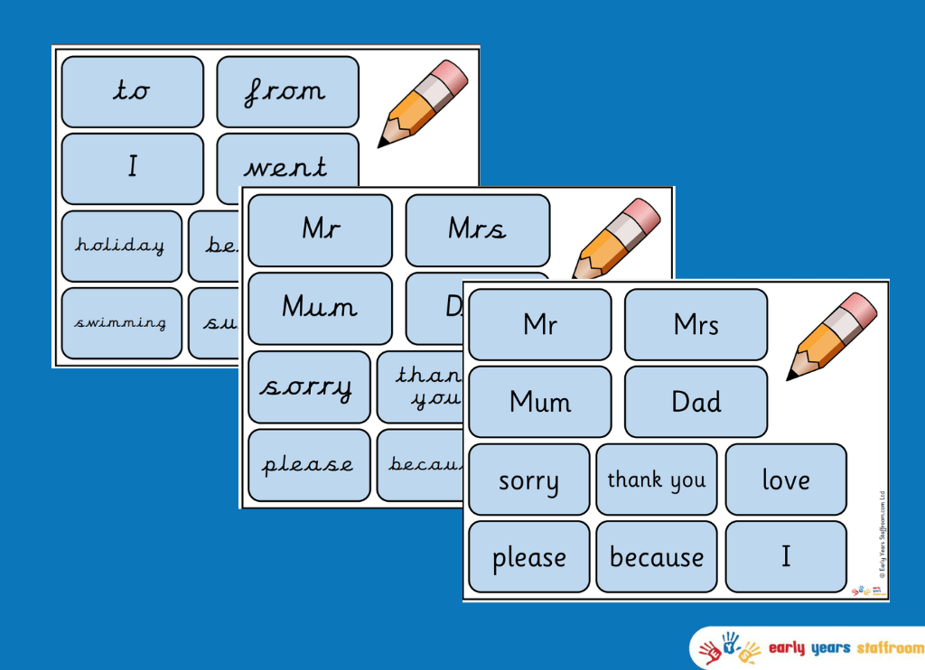 Word Mat for Writing Area
