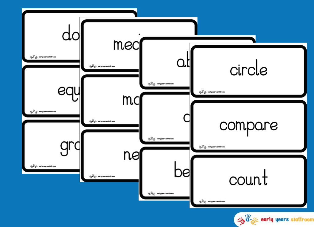 Maths Word Bank Cards Supporting White Rose It's Me 123 (White Background)